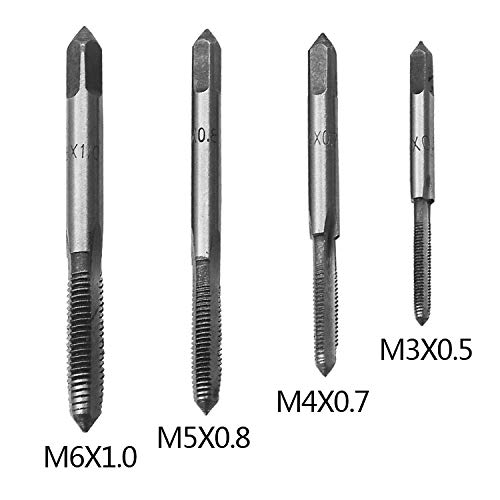 9-Piece T-Type Machine Hand Screw Thread Tap Set (M3/M4/M5/M6) with 4 Twist Drill Bits & Wrench - Perfect for Metalworking, DIY Projects, and Professional Machining