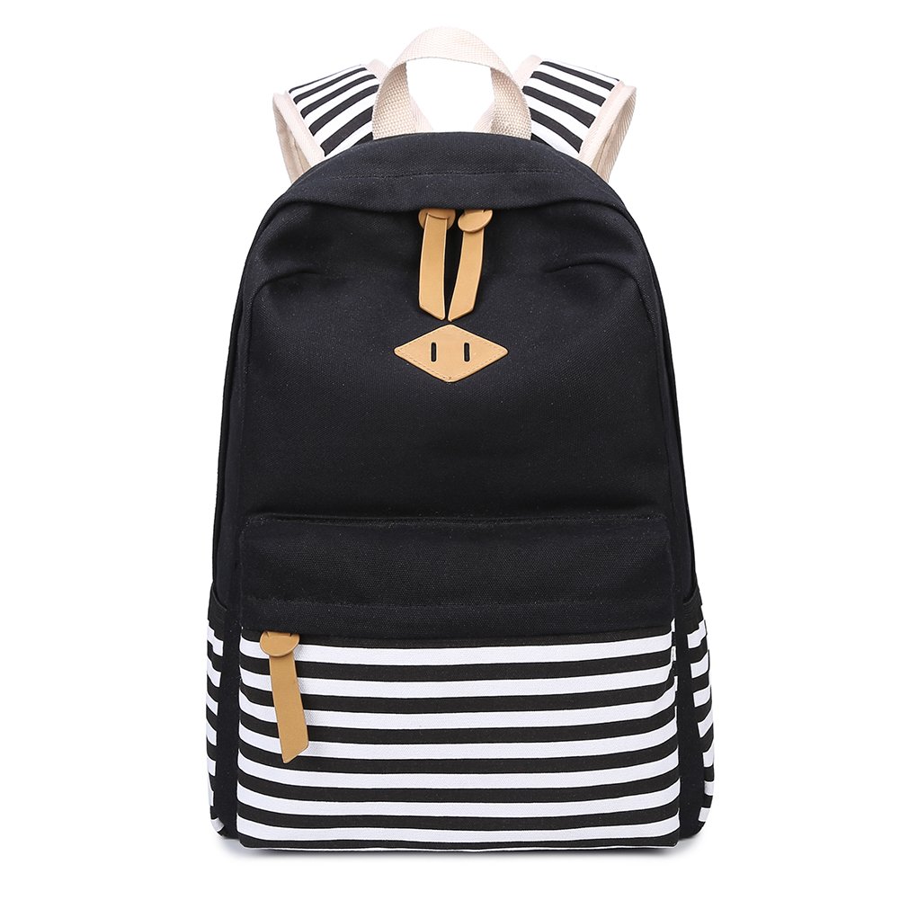 Abshoo Cute Striped Canvas Backpack for Girls - School & Travel