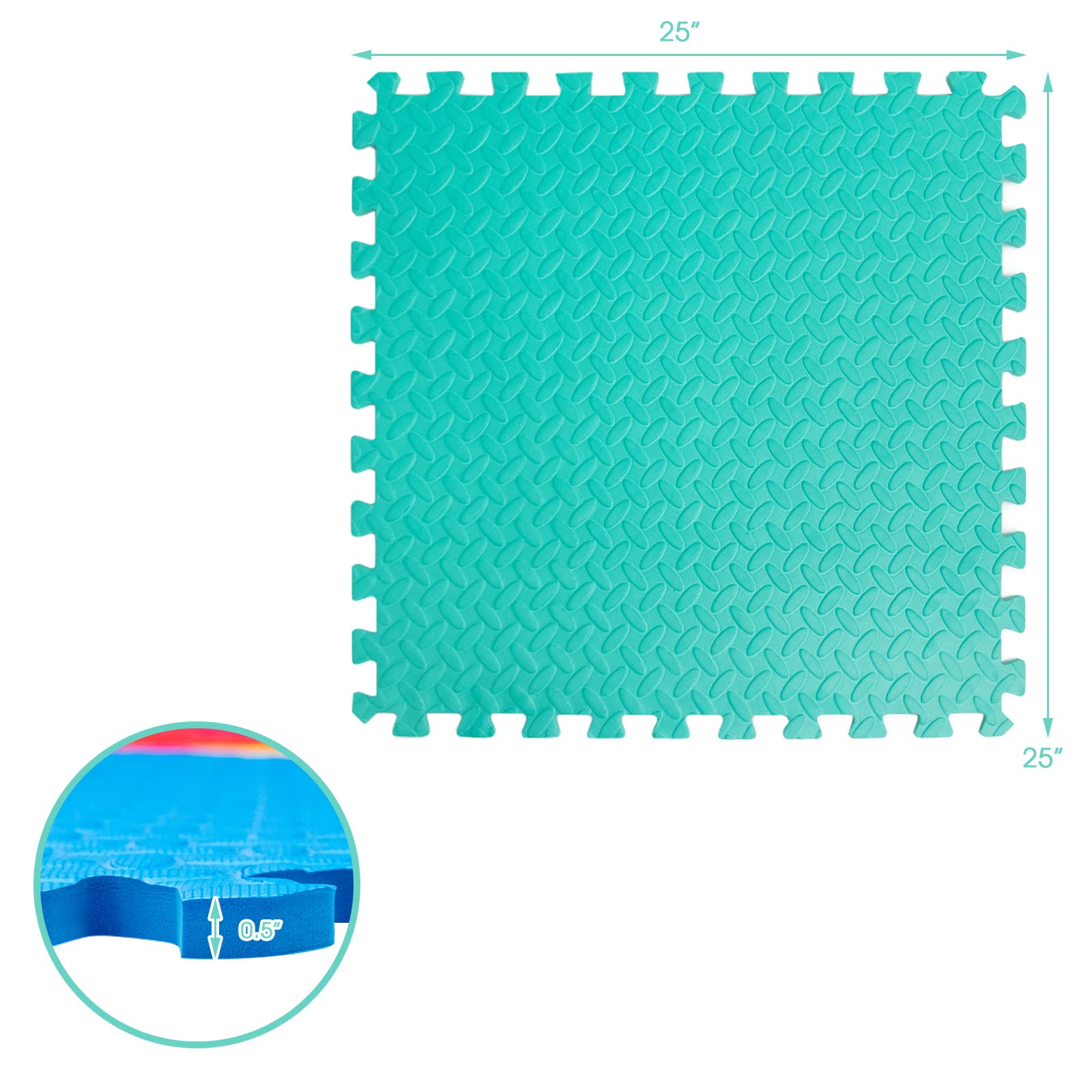 Tangkula 12-Piece EVA Foam Exercise Flooring Mats with Border - Non-Slip Interlocking Puzzle Mats for Home Gym, Fitness Room & Workshop (1/2