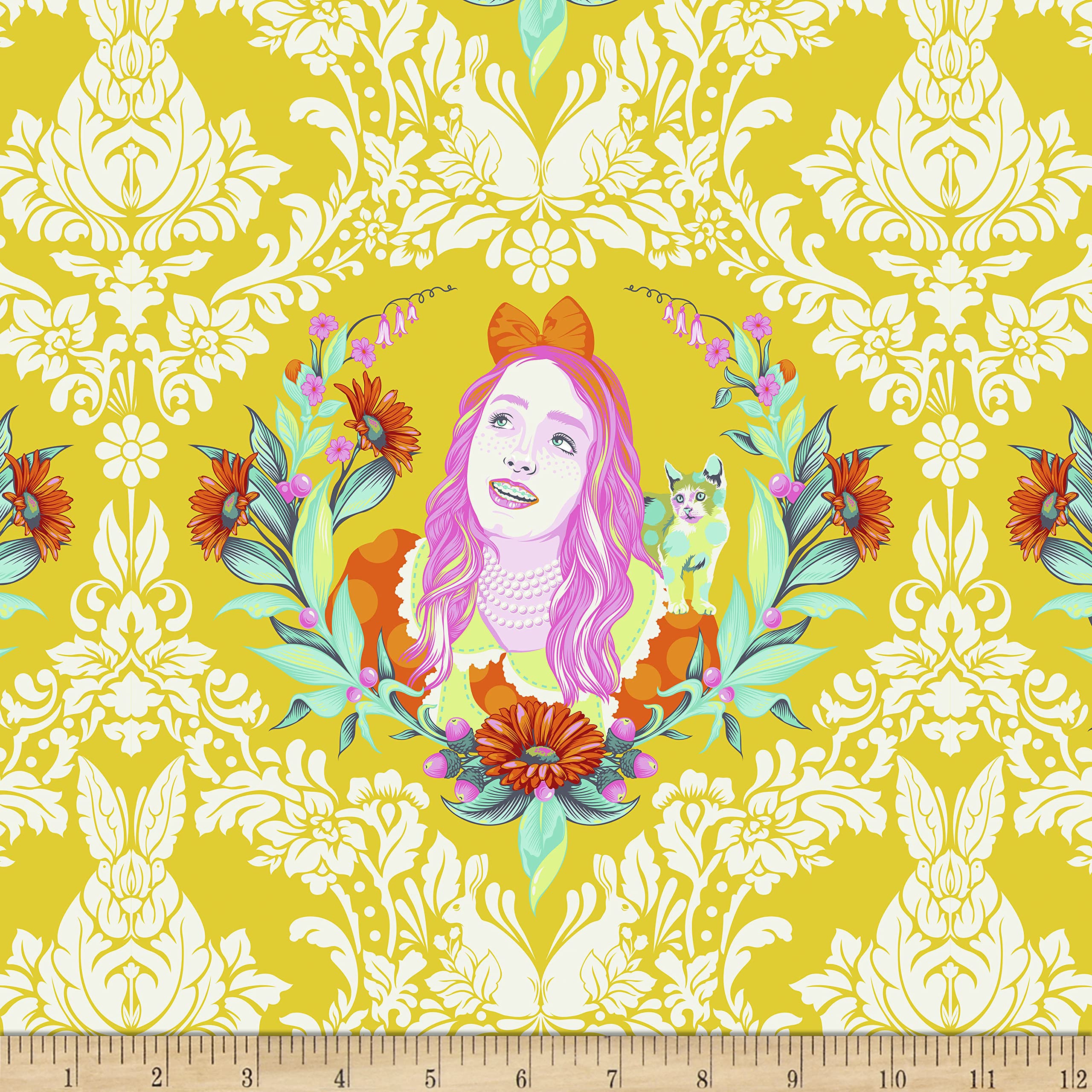 Tula Pink Curiouser and Curiouser Alice Sugar Fabric by the Yard - Premium Cotton Quilting Material for DIY Crafts, Home Decor & Sewing Projects