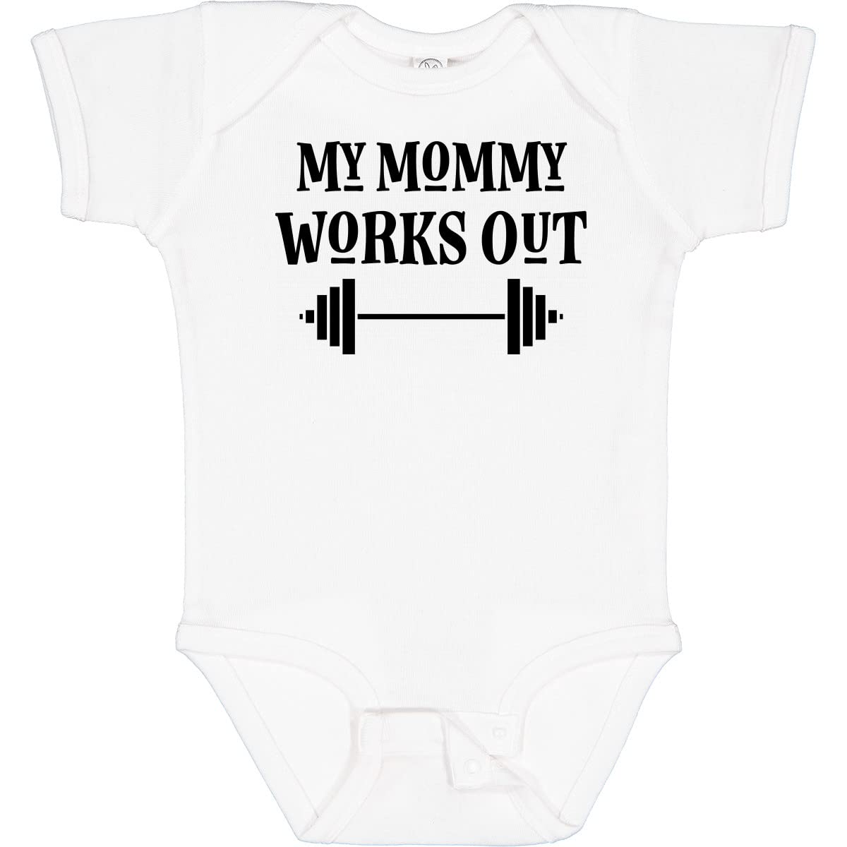 Inktastic Exercise My Mommy Works Out Baby Bodysuit - Cute Workout-Themed Infant Onesie for Active Moms | Perfect for Gym, Yoga & Mother's Day Gifts