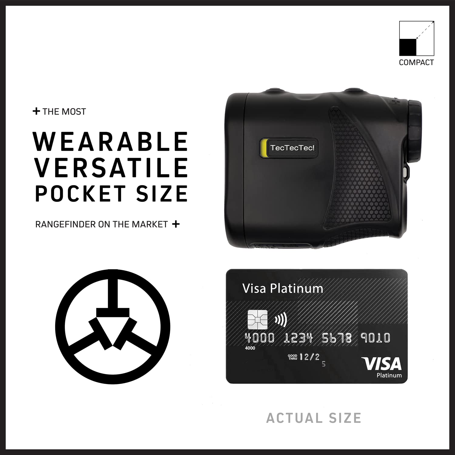 TecTecTec KLYR Golf Rangefinder with Slope - Laser Range Finder with 2022 Optics, Belt Clip & Magnetic Holder - Premium Golf Accessories with Case & Ball Marker - Perfect for Golf Course, Driving Range & Tournament Play