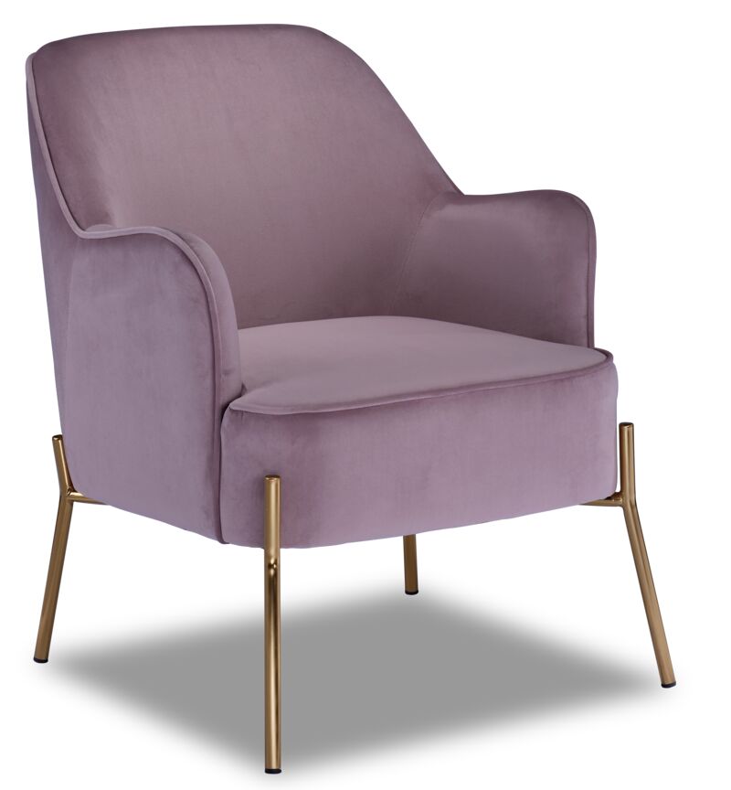 Charisma Accent Chair Pink - Modern Velvet Lounge Chair for Living Room, Bedroom & Office - Stylish Comfortable Seating for Home Decor