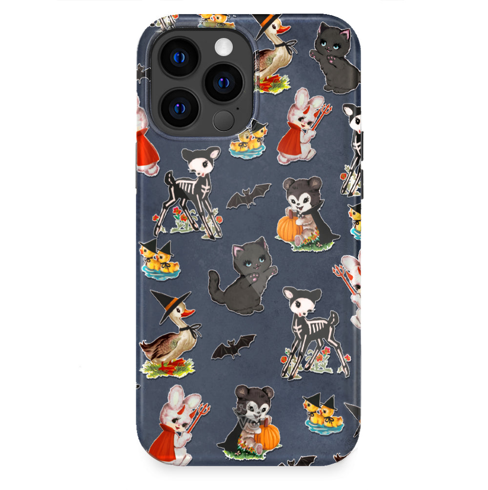 Cute Spooky Baby Animals iPhone Case - Halloween Themed Phone Cover for iPhone 12/13/14/15 Pro Max, Slim Protective Shockproof Design - Perfect for Halloween Parties & Everyday Use
