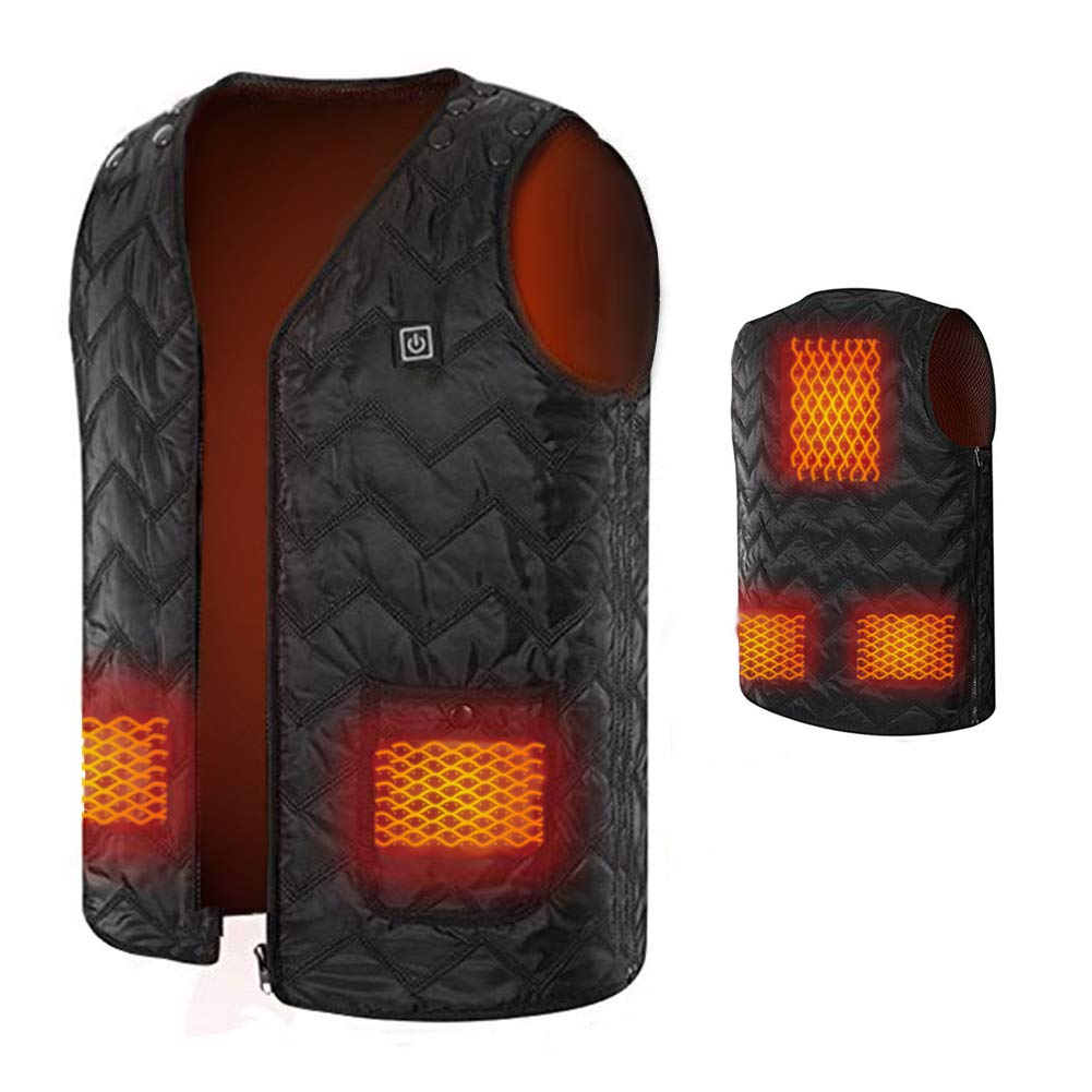 UTUZHE Lightweight Heated Vest for Men & Women - Adjustable Size USB Electric Warming Jacket with Rechargeable Battery - Perfect for Winter Outdoor Activities, Camping, Hiking and Cold Weather Work