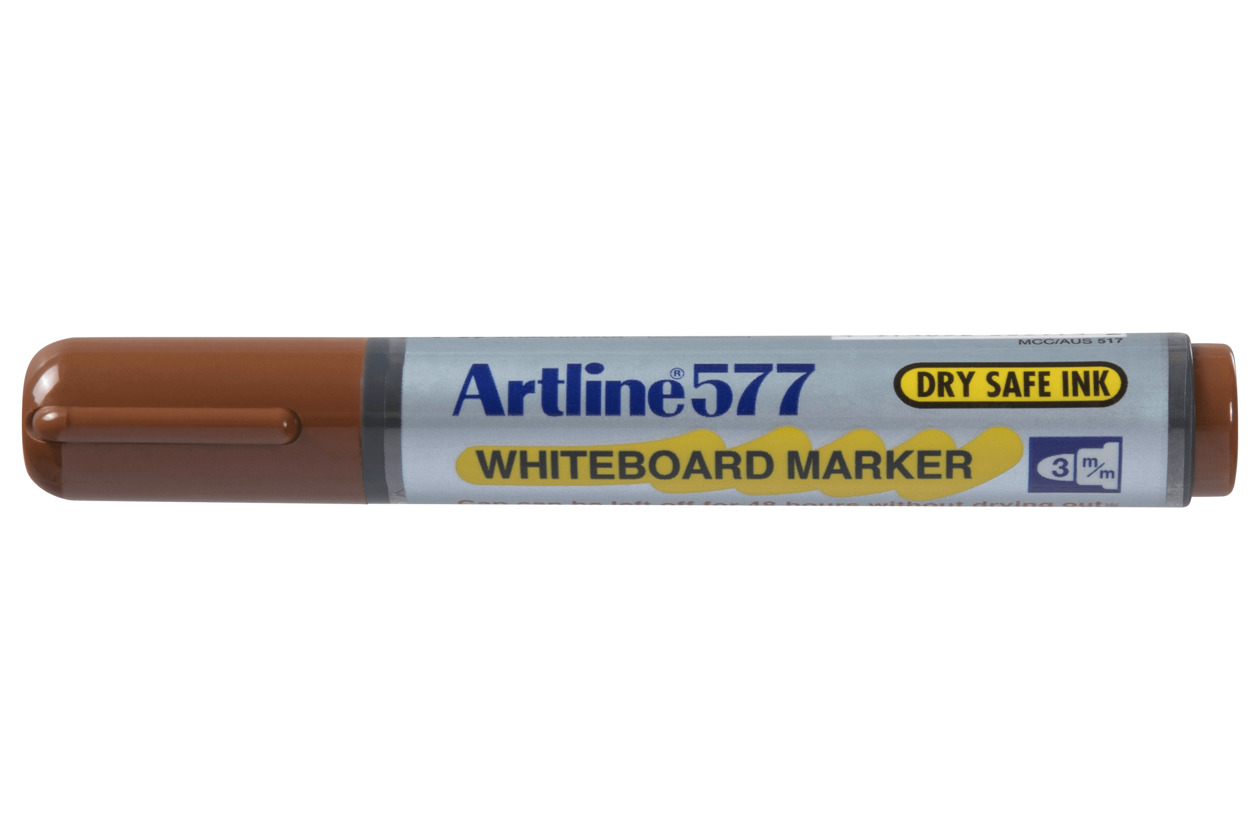Artline 577 Whiteboard Markers - 12 Pack of 3mm Bullet Tip Brown Dry Erase Markers for Classroom, Office & Home Use - Non-Toxic & Low Odor