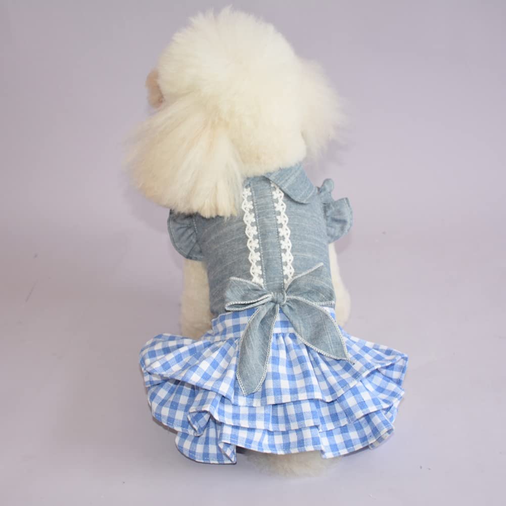 Cute Dog Tutu Skirt with Bowknot - Cowboy Princess Dress for Small & Medium Dogs | Summer Pet Outfit for Puppy Girls | Perfect for Parties, Photos & Special Occasions
