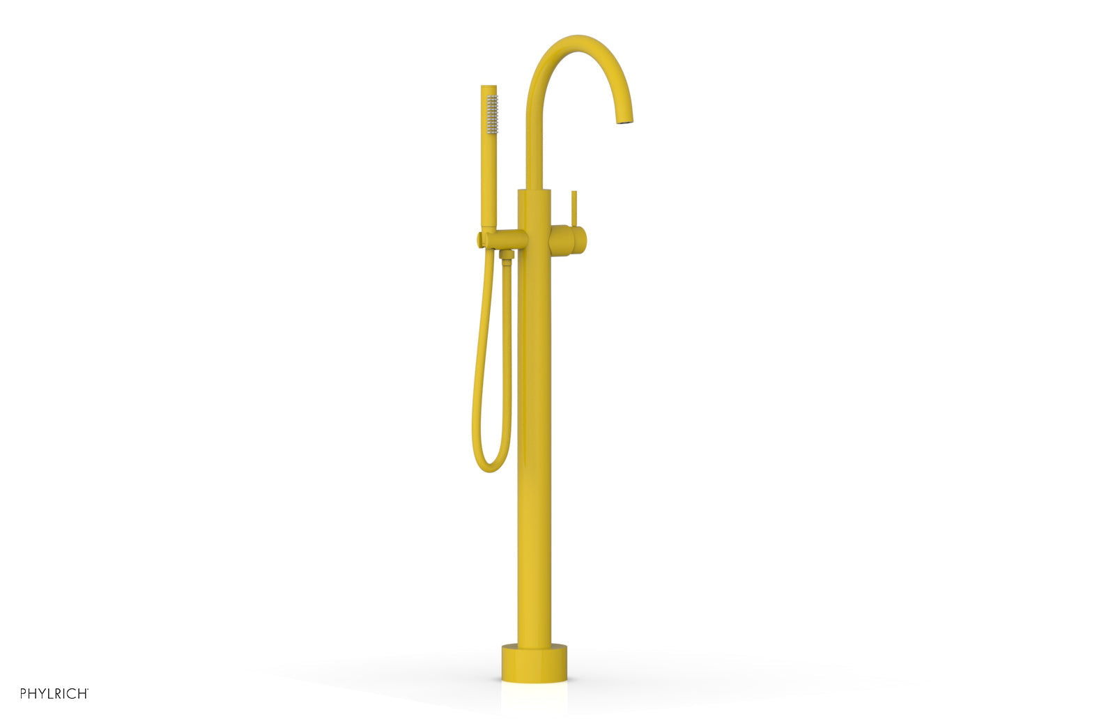 BASIC II Tall Floor Mount Tub Filler with Lever Handle & Hand Shower - 230 45 01 - Perfect for Modern Bathrooms & Spa-Like Showers