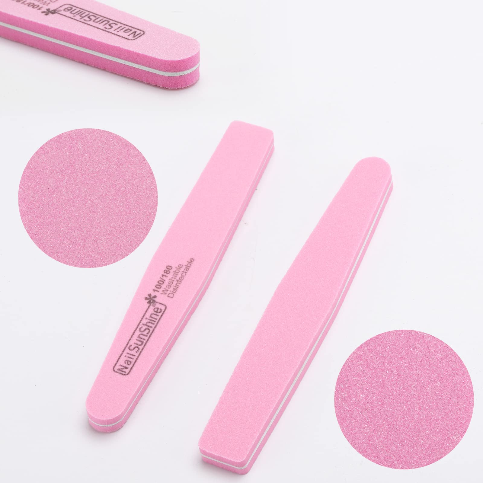 35-Piece 100/180 Grit Nail File and Buffer Set - Double Sided Emery Boards & Washable Buffing Blocks for Natural & Acrylic Nails - Perfect for Home Manicures, Salon Use & DIY Nail Care