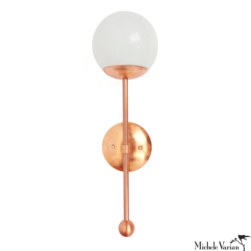 Vintage Copper Globe Wall Sconce Light - Antique Brass Finish for Living Room, Bedroom & Hallway - Elegant Wall Mounted Lighting Fixture for Home Decor