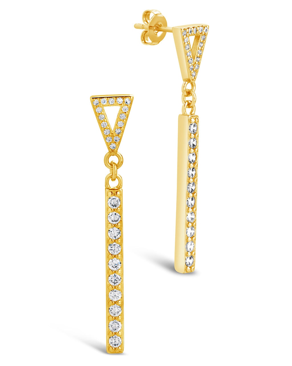 Kiki CZ Drop Stud Earrings for Women - Sparkling Cubic Zirconia Dangle Earrings for Party, Wedding & Everyday Wear