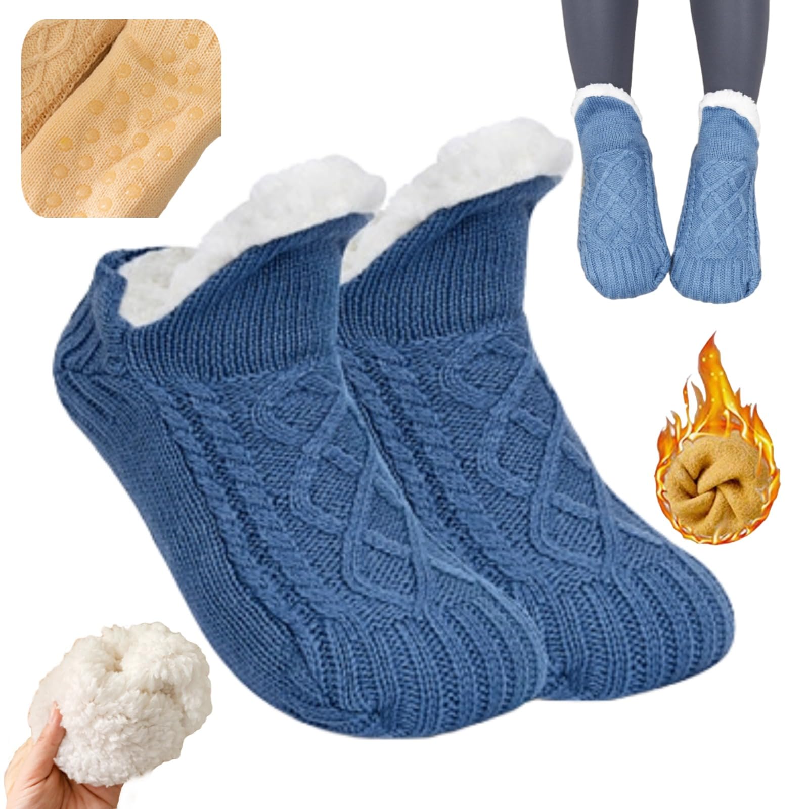 Cozy Women's Winter Thermal Socks - Thick Fuzzy Warm Socks for Cold Weather, Snow Boot Socks - Perfect for Indoor Lounging, Outdoor Hiking & Winter Travel
