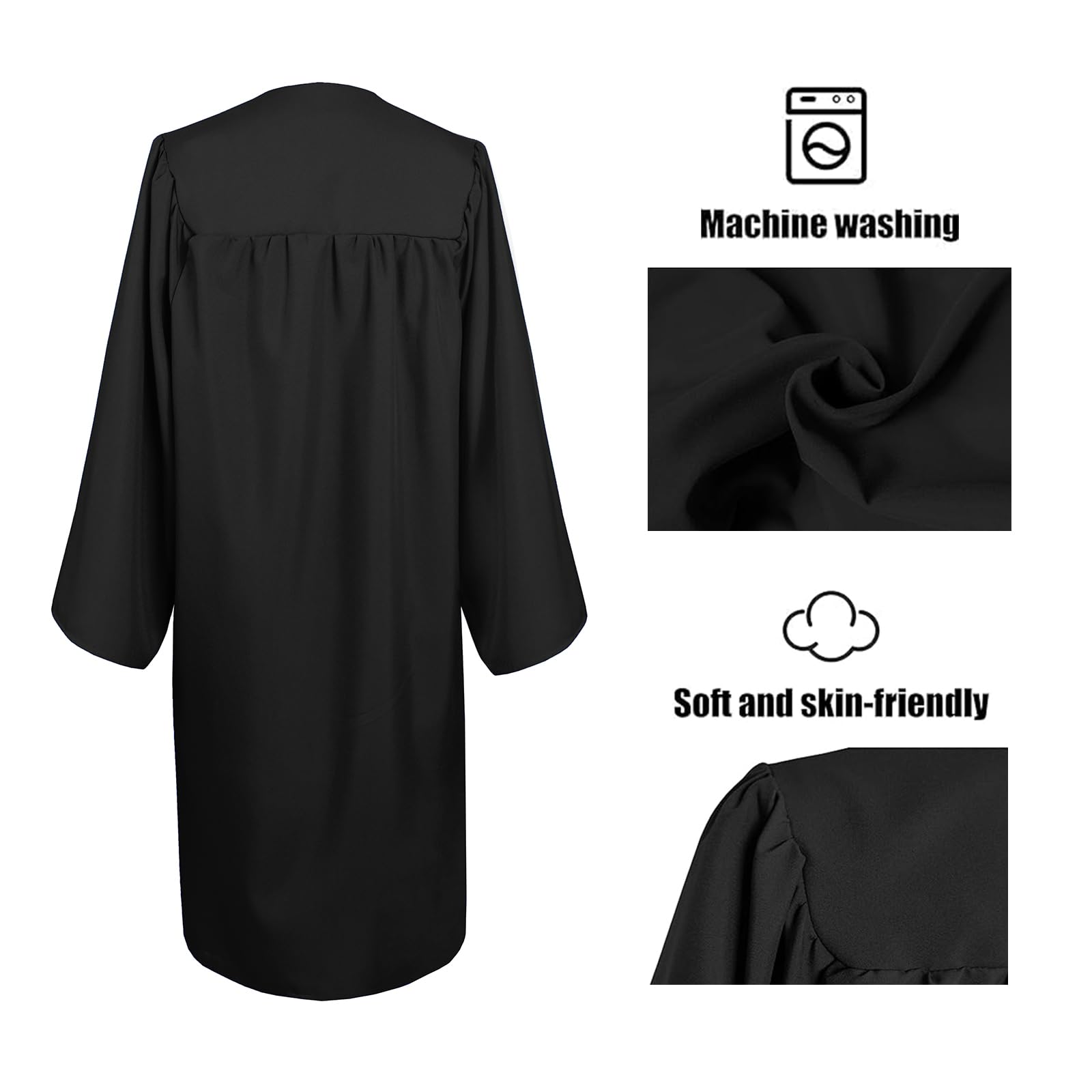 2025 Graduation Cap and Gown Set - 6Pcs Matte Finish with Tassel for High School & College Ceremonies | Perfect for Graduation Photos, Commencement & Academic Events