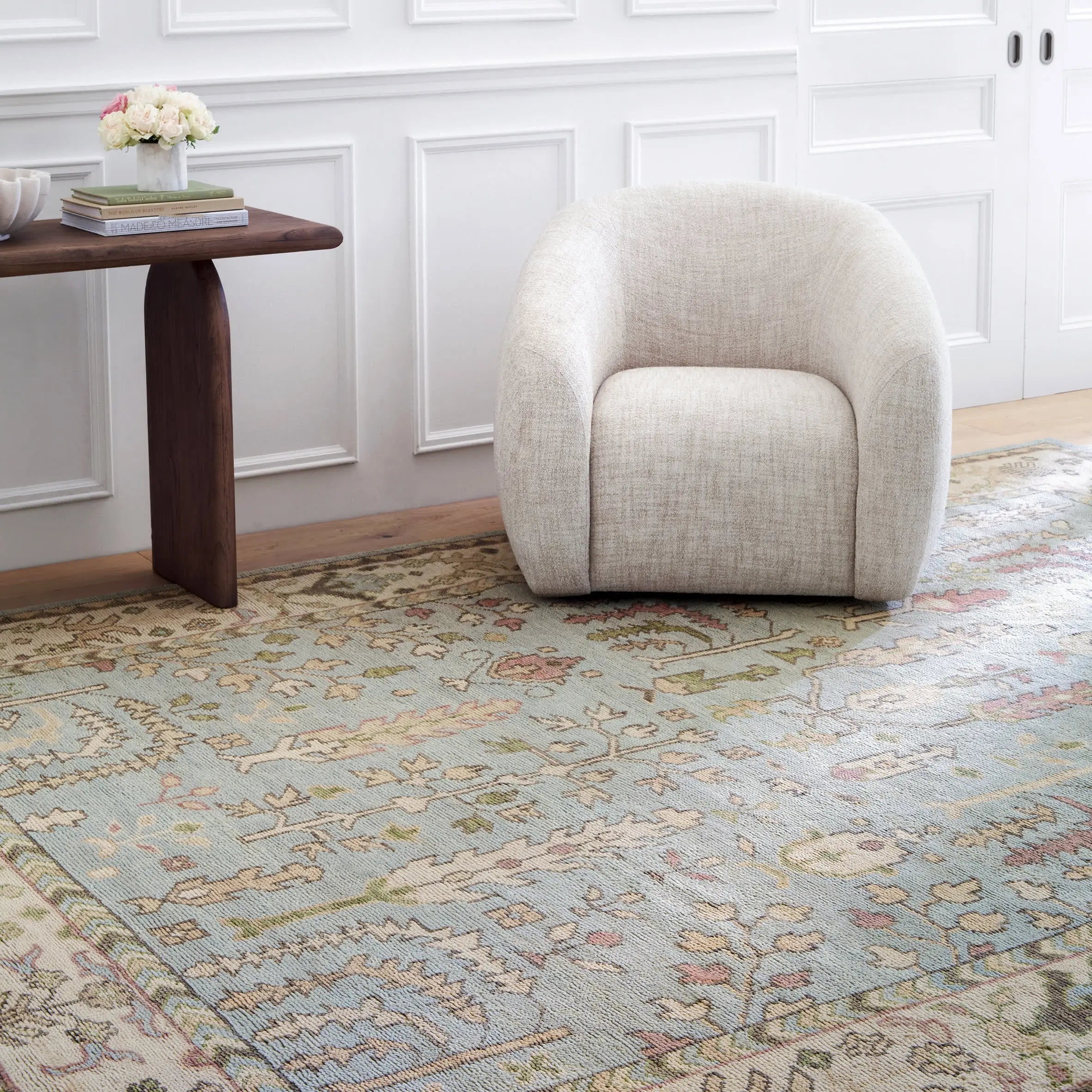 Dash & Albert Athens Sky Hand Knotted Wool Rug - Premium Handmade Area Rug for Living Room, Bedroom & Dining Room - Soft & Durable Home Decor