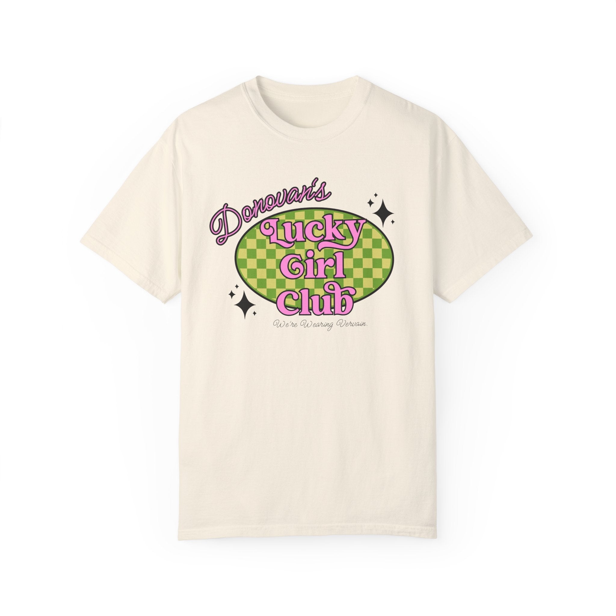 Donovan's Lucky Girl's Club T-Shirt for Women | Cute Graphic Tee | Soft Cotton Casual Top | Perfect for Girls' Night Out, Birthday Parties & Everyday Wear