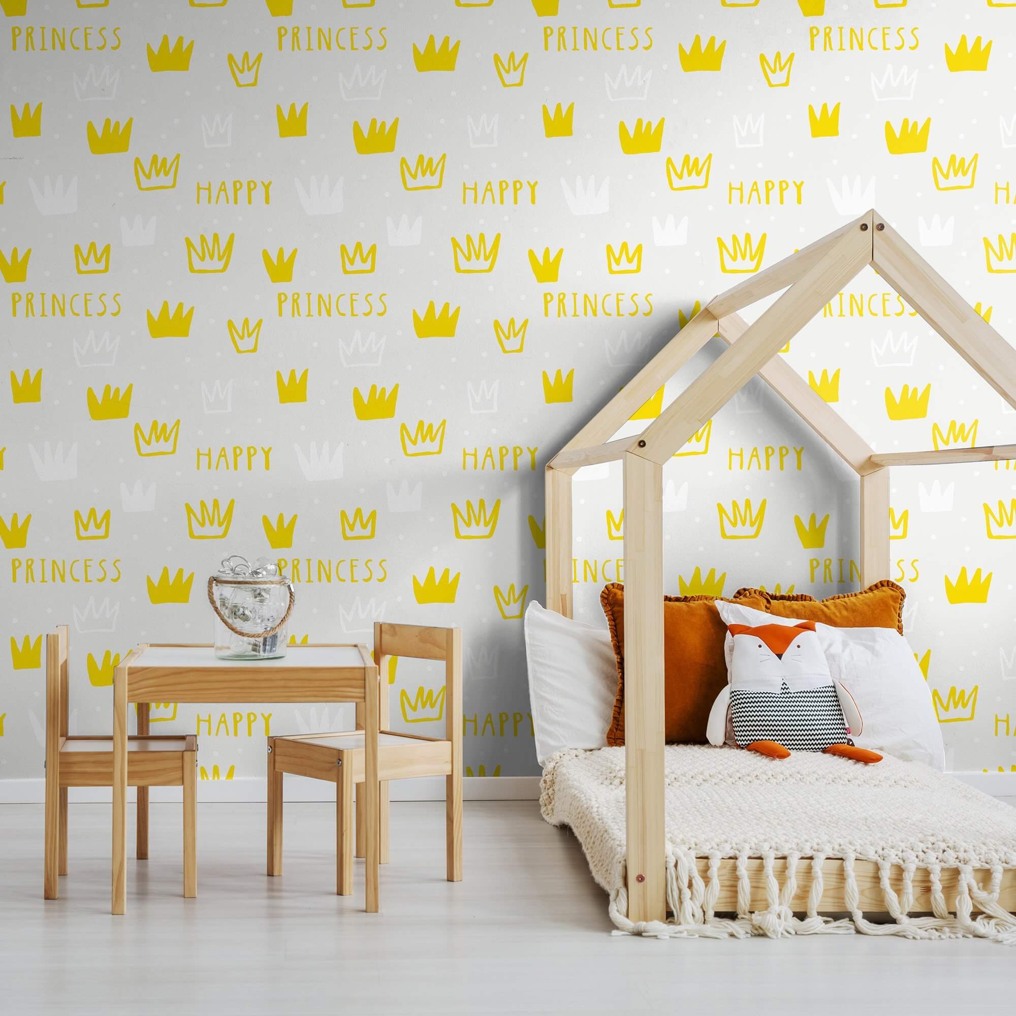 White and Gold Royalty Children's Peel and Stick Removable Wallpaper 9328 - Perfect for Nursery, Kids Room Decor & DIY Home Improvement
