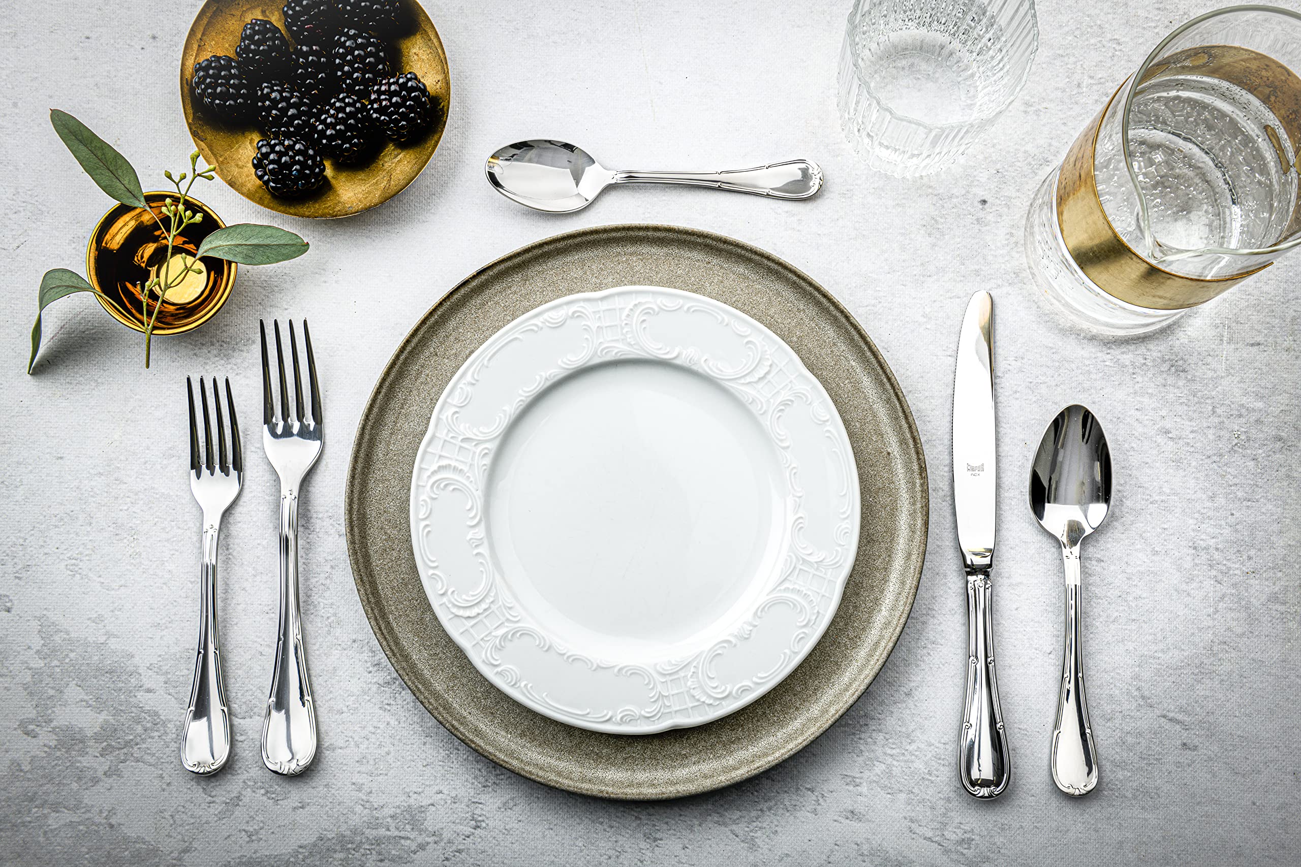 Premium MEPRA RAFFAELLO 20-Piece Stainless Steel Flatware Set - Elegant Cutlery for 4 - Perfect for Dinner Parties, Weddings & Everyday Dining (102922020)