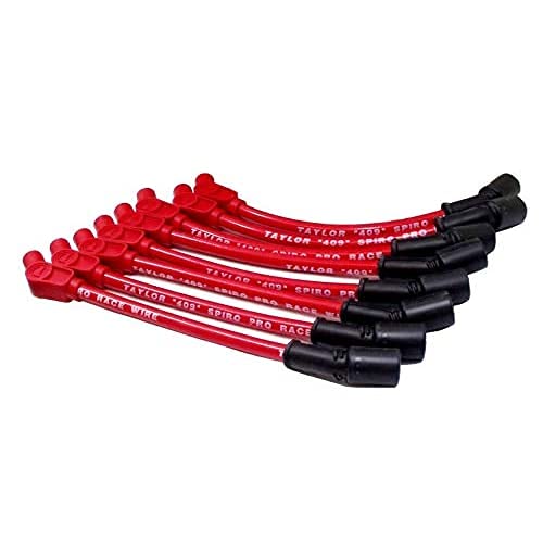 TAYLOR CABLE 409 Pro Race Ignition Wire Sets - High Performance Red Spark Plug Wires for Racing & Street Cars - Perfect for Drag Racing, Track Days & Engine Upgrades