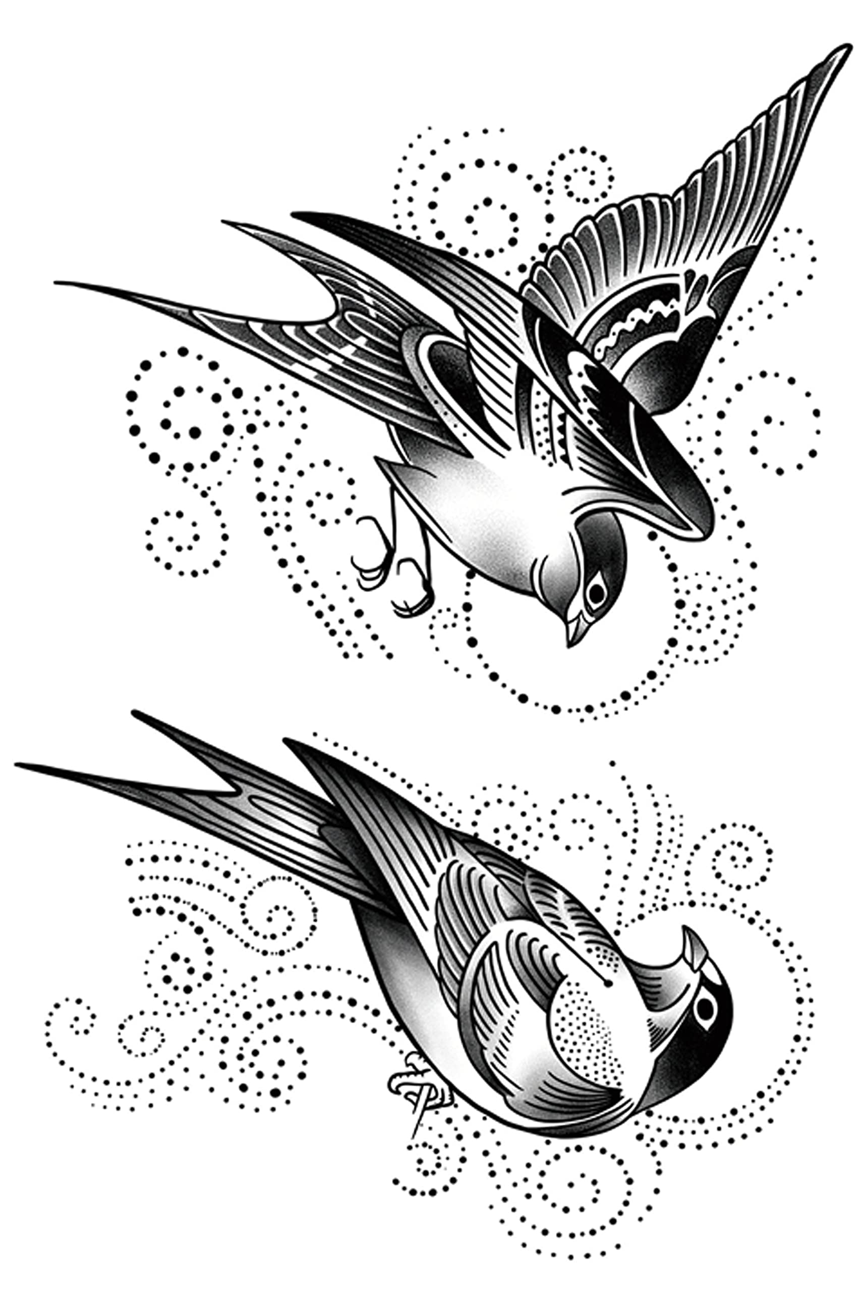 Waterproof Temporary Tattoo Stickers for Men & Women - 3D Realistic Flowers, Butterflies, Stars, Angels, Wolves & Armband Designs (KT-64, 21x15cm) - Perfect for Parties, Cosplay, Halloween & Fashion Accessories
