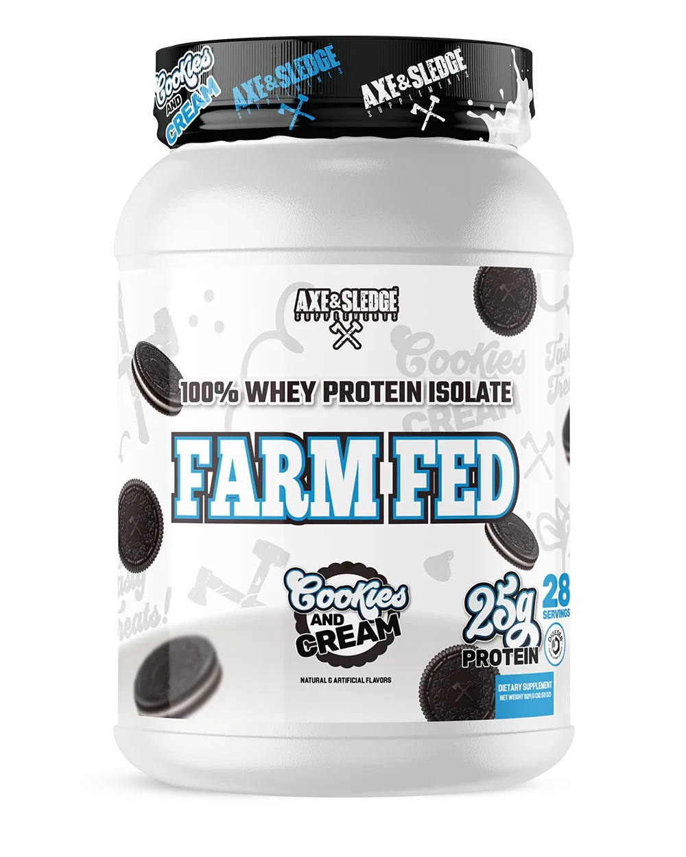 Axe & Sledge Farm Fed Whey Protein Isolate Powder - Premium Low Carb High Protein Supplement for Muscle Growth & Recovery - Ideal for Post-Workout, Weight Loss & Keto Diet