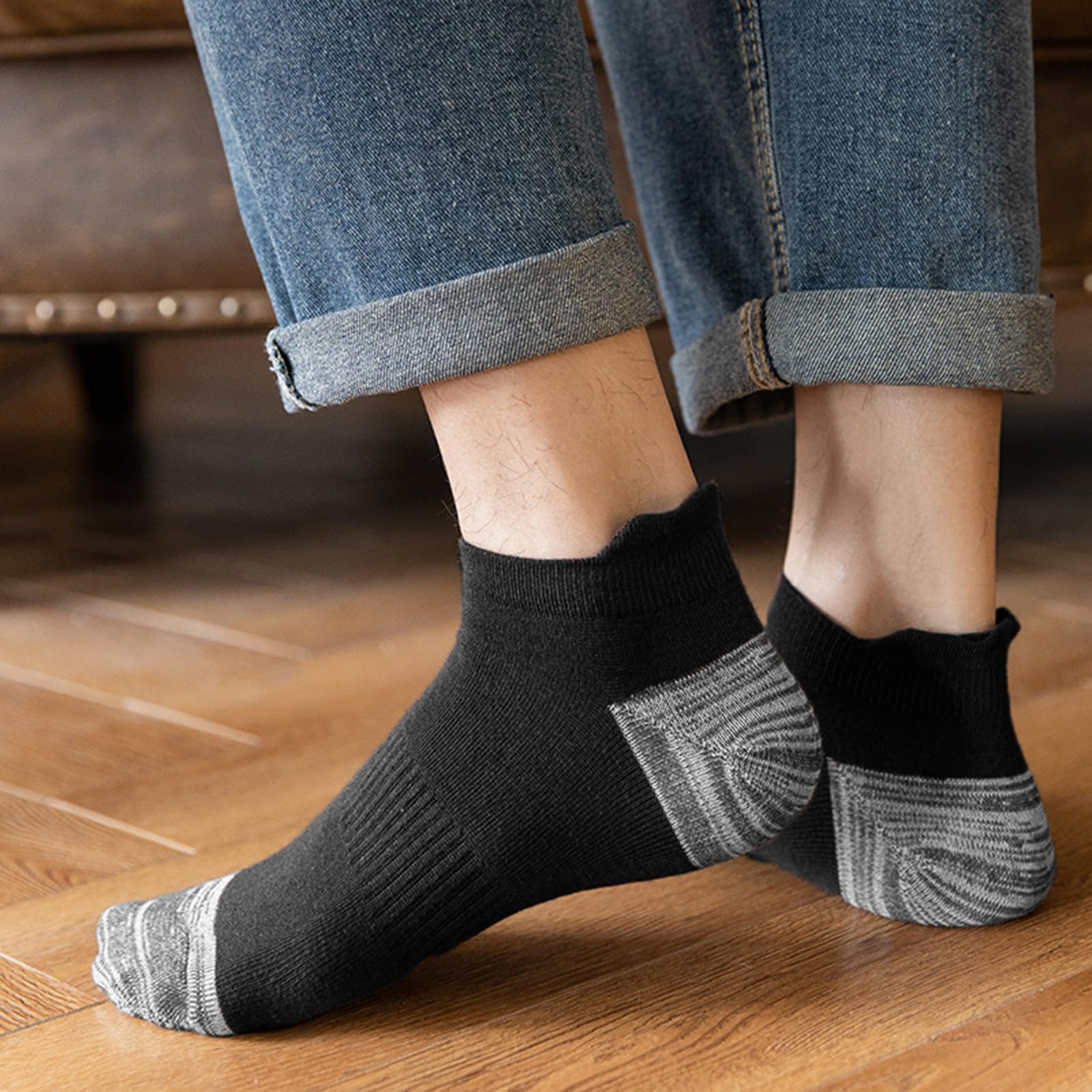 20 Pairs Men's Athletic Ankle Socks - Breathable Low Cut Running Socks with Cushion & Moisture Wicking - Perfect for Sports, Gym, Travel & Daily Wear