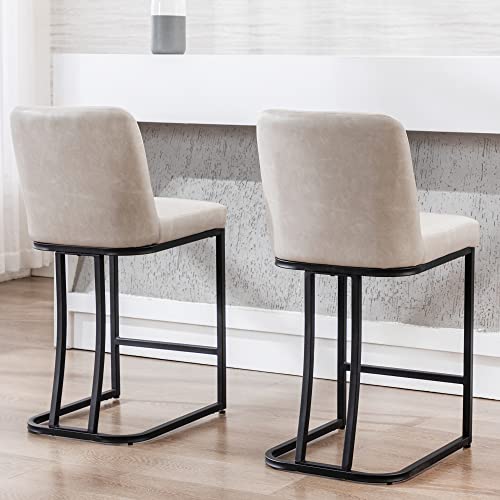 24inch Counter Height-pebble Grey-leather