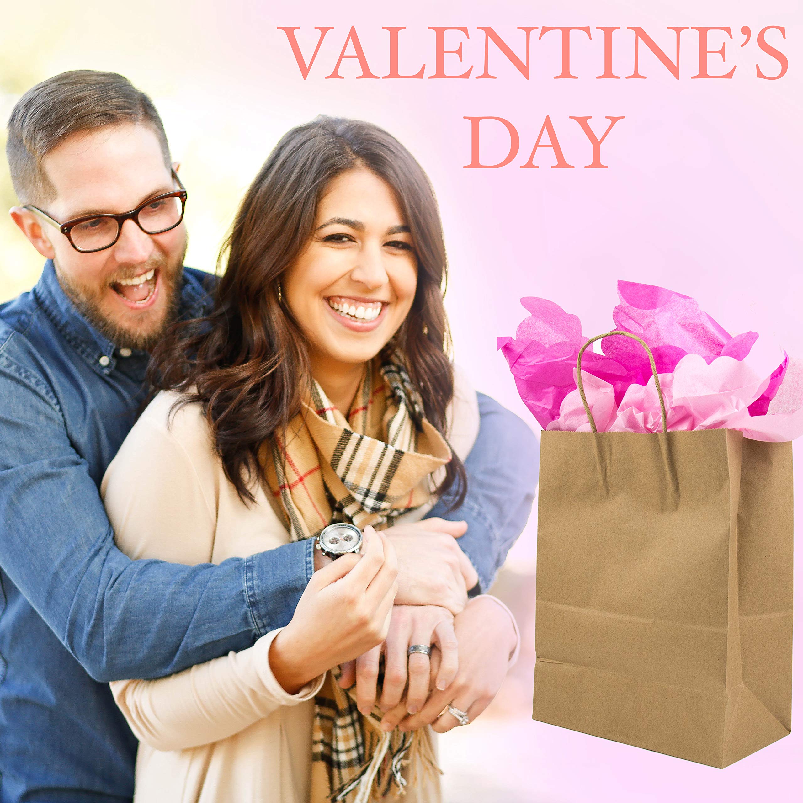 QUIDDITY WARE 300 Pack Brown Kraft Paper Bags with Handles - 8x4.5x10.5 Inches Bulk Gift Bags for Weddings, Parties, Shopping & Retail | Eco-Friendly Packaging for Stores, Events & Gifts