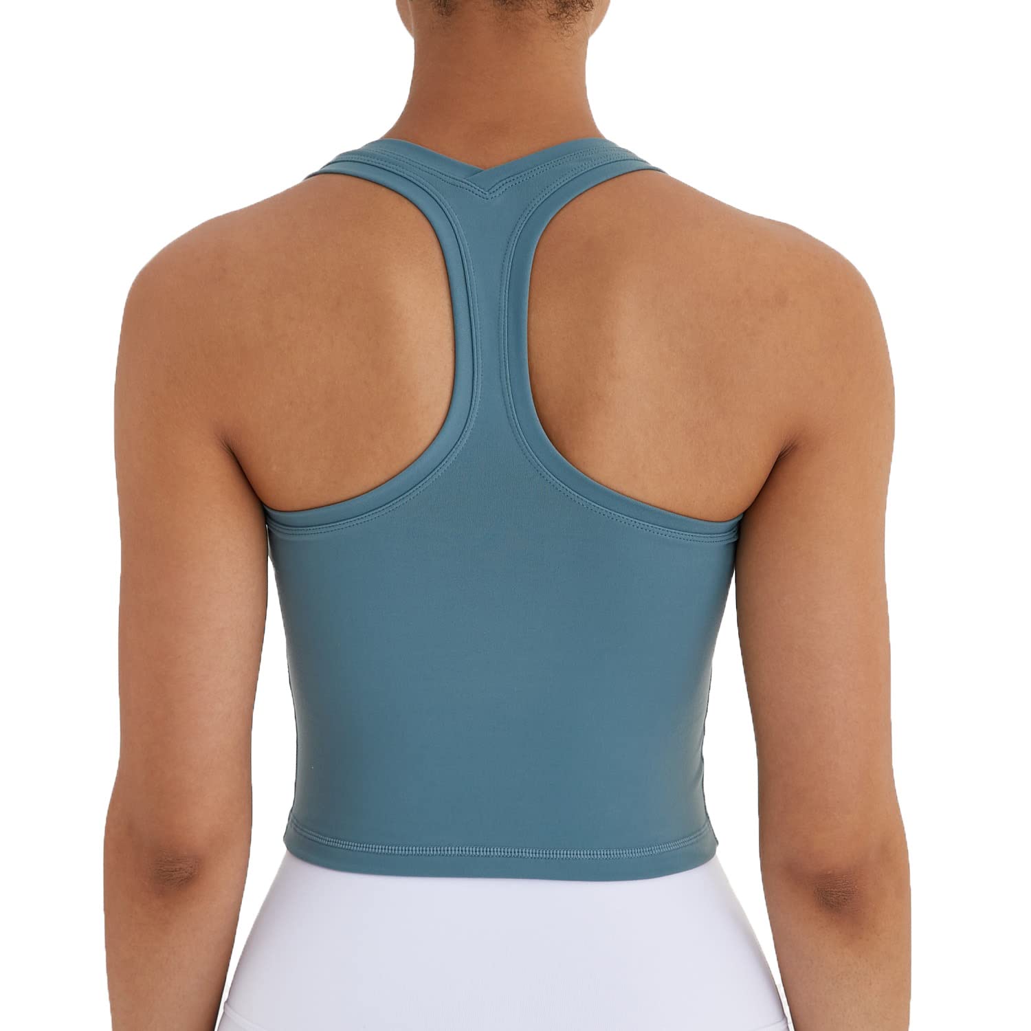 Women's Cropped Racerback Tank Tops - Breathable Workout Shirts for Running, Yoga & Gym - Lightweight Activewear for Women - Perfect for Fitness, Training & Summer Sports