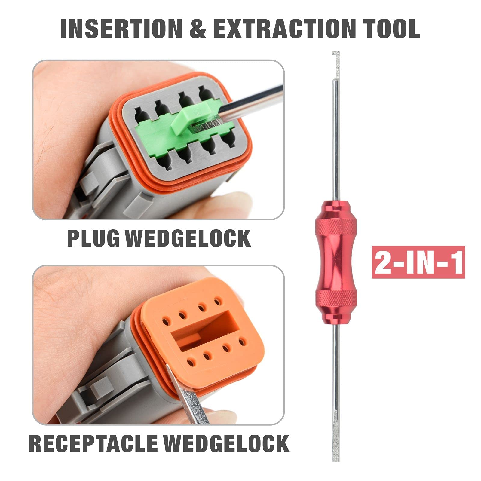 Premium iCrimp Deutsch Crimper Kit & DT Connector Kit with Stamped Contacts - Professional Automotive Electrical Wiring Tool Set for Truck, Trailer, and Heavy Equipment Repairs