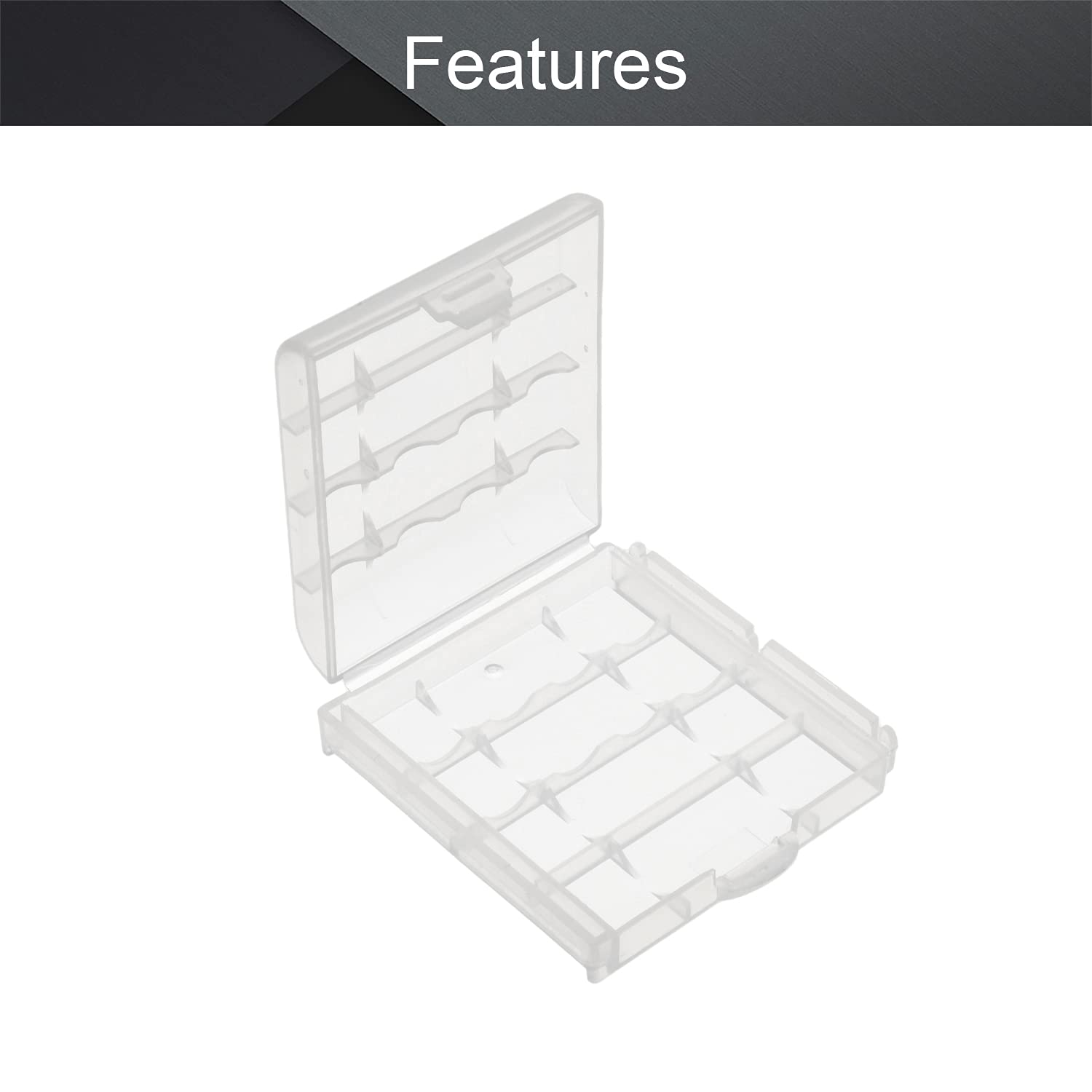 Bettomshin 4 x AA/AAA Battery Storage Case - Clear Plastic Battery Organizer Box for Home, Office & Travel - Perfect for Storing, Organizing and Protecting Batteries