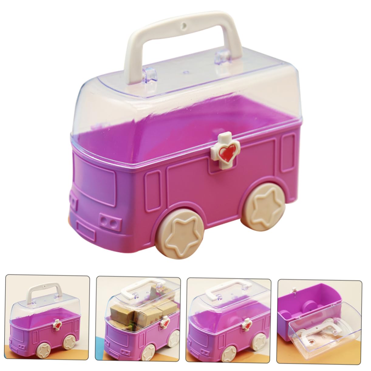 Car-Shaped Plastic Storage Containers with Lids - Toy Organizer Box for Kids Room, Playroom & Car Storage | Durable Household Storage Bins for Toys, Crafts & Small Items