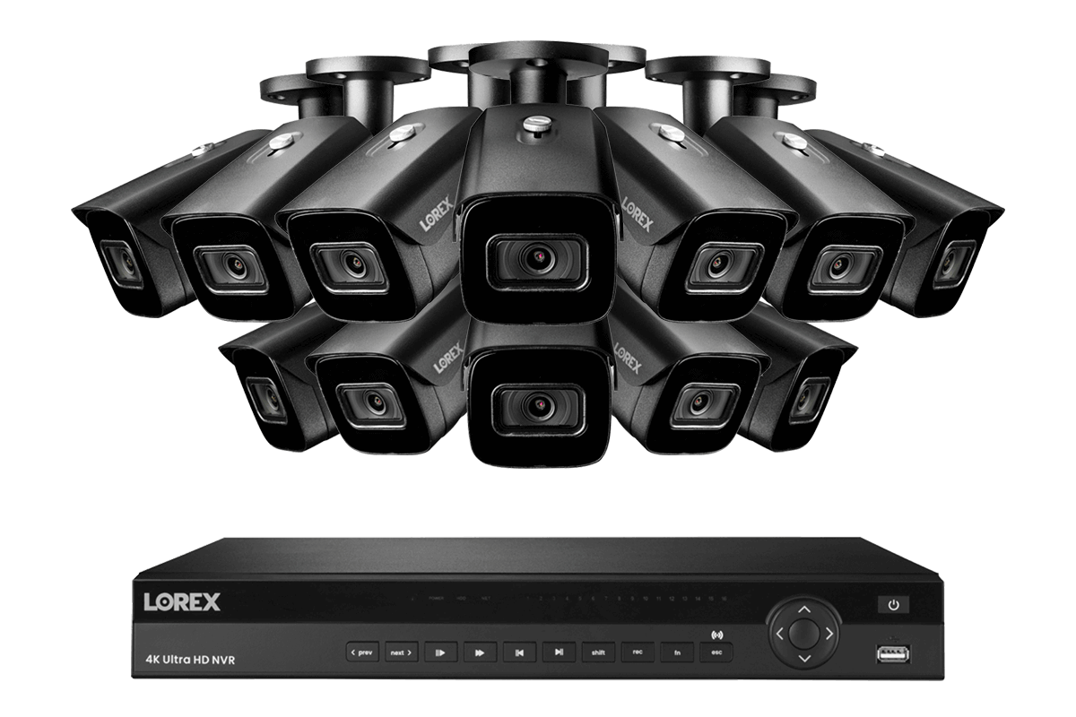Lorex Nocturnal 3 4K 16 Channel 4TB Wired NVR Security System with Smart IP Cameras, 30FPS Recording & Two-Way Audio - Ideal for Home & Business Surveillance, Night Vision Monitoring