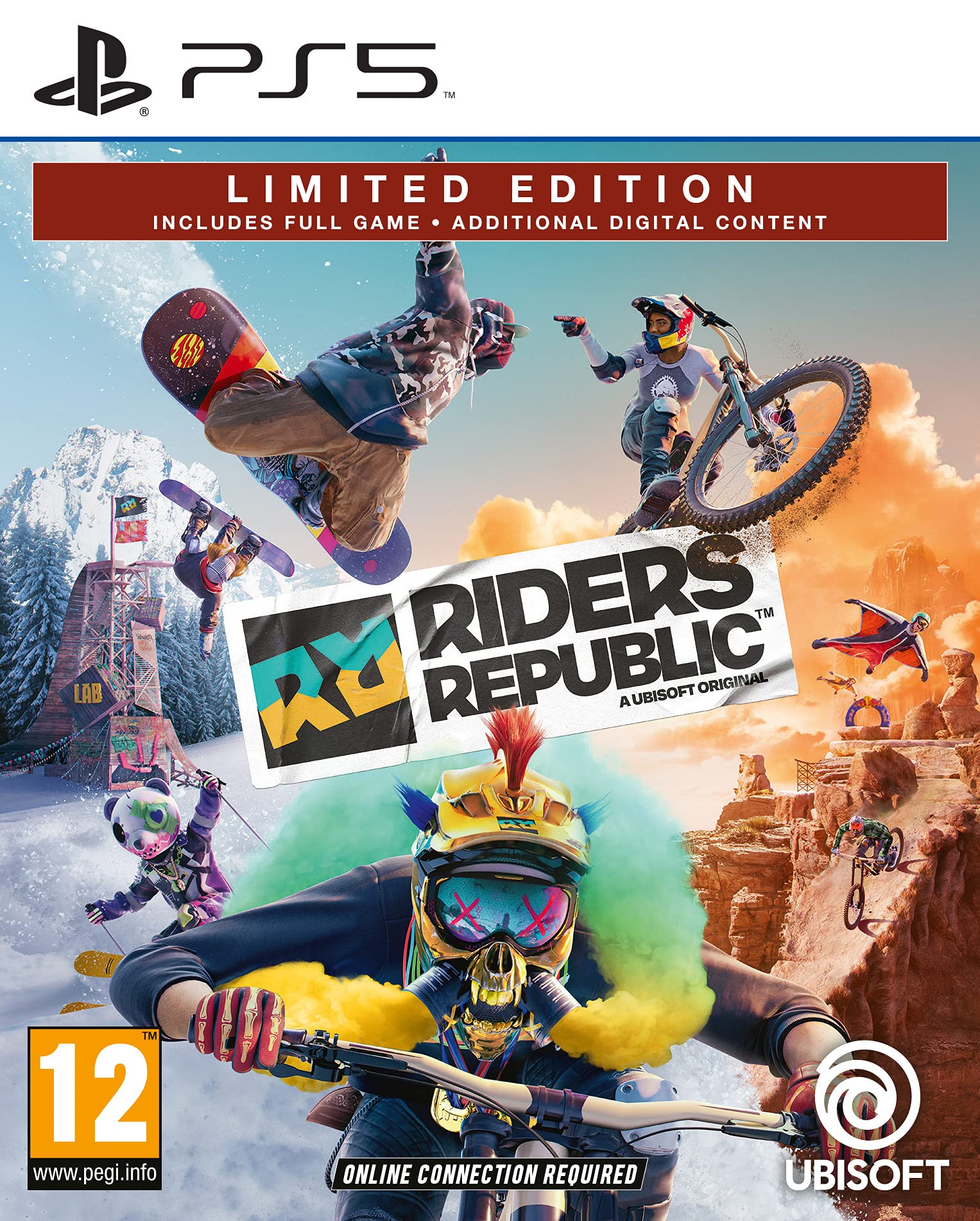 Riders Republic Limited Edition for PS5 - Amazon Exclusive - PlayStation 5 Game - Open World Extreme Sports Adventure for Mountain Biking, Skiing & Wingsuit Flying