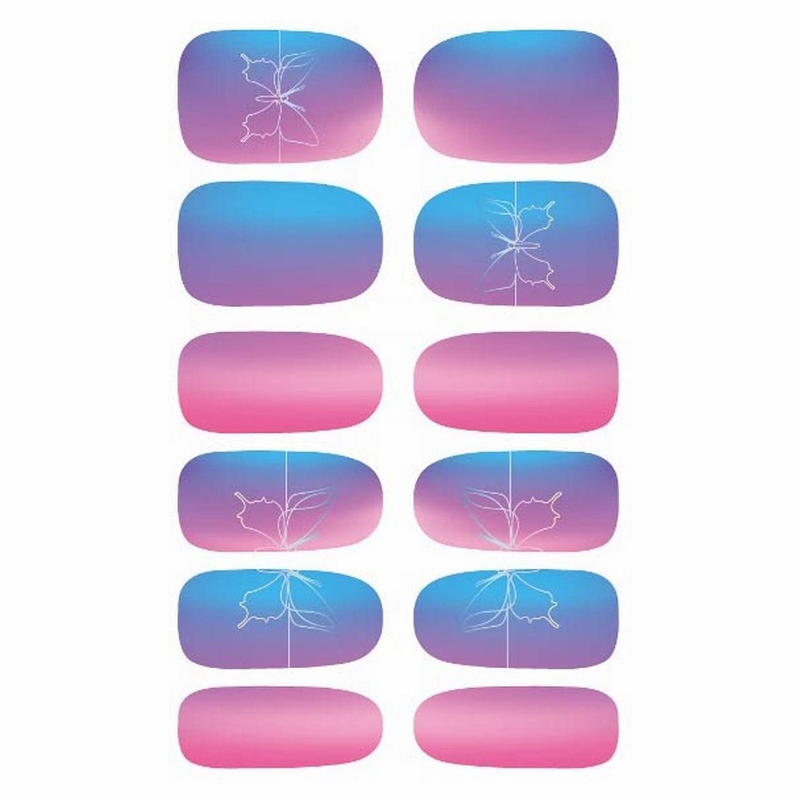 Waterproof Self-Adhesive Nail Stickers for Women & Girls - Gradient Fake Nail Polish Strips DIY Decoration | Perfect for Toe Nails, Manicures, Pedicures & Nail Art Designs at Home or Salon