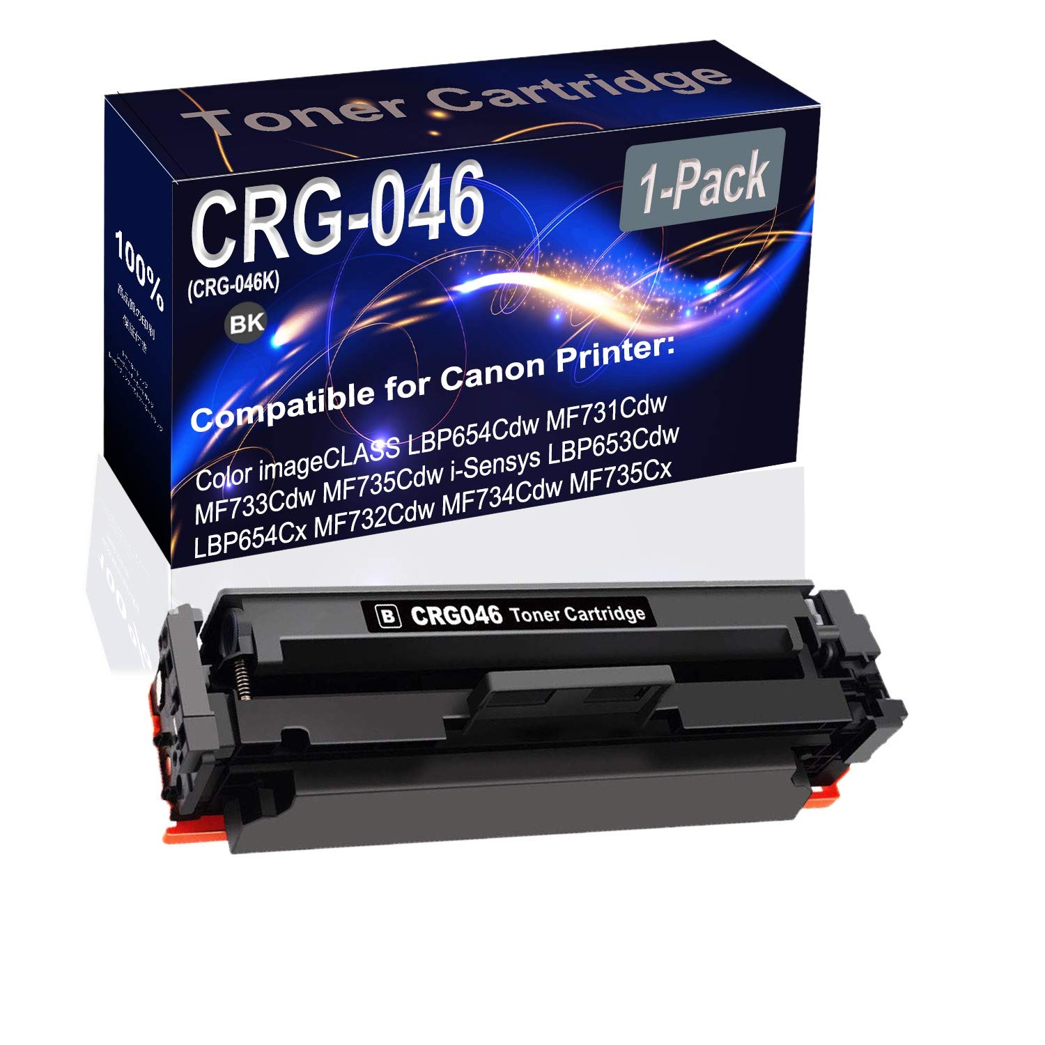 High-Capacity Compatible Toner Cartridge for Canon CRG-046 (CRG-046K) - 1-Pack Black Replacement for LBP654Cdw, MF731Cdw, MF733Cdw, MF735Cdw & i-Sensys LBP653Cdw Laser Printers - Perfect for Office & Home Printing Needs