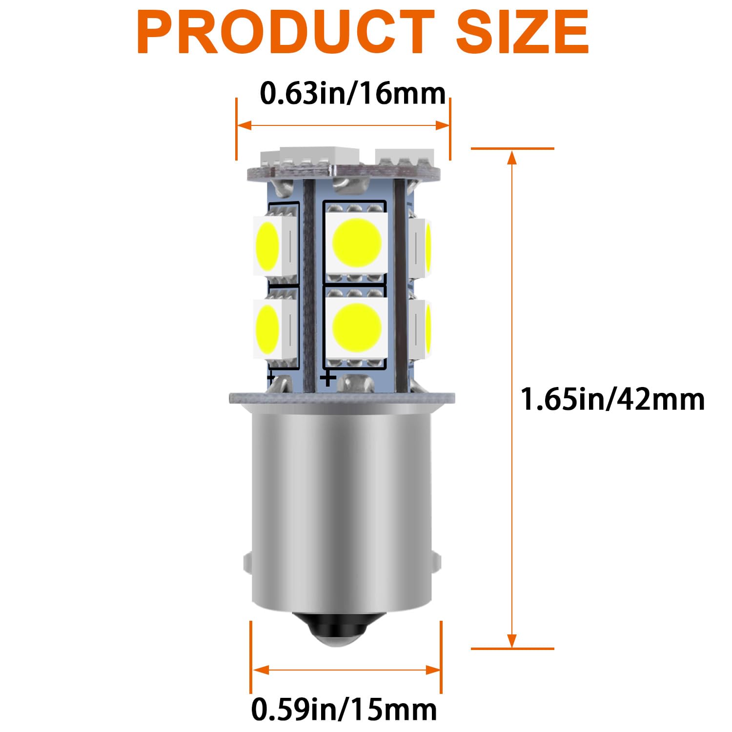 1156 LED Bulb White Super Bright 5050 13-SMD - BA15S 7506 1141 1073 1003 Replacement Bulbs for 12V RV, Boat, Camper Interior Dome Lights (Pack of 6) - Perfect for RV Ceiling Lights, Travel Trailer Lighting & Marine Cabin Illumination