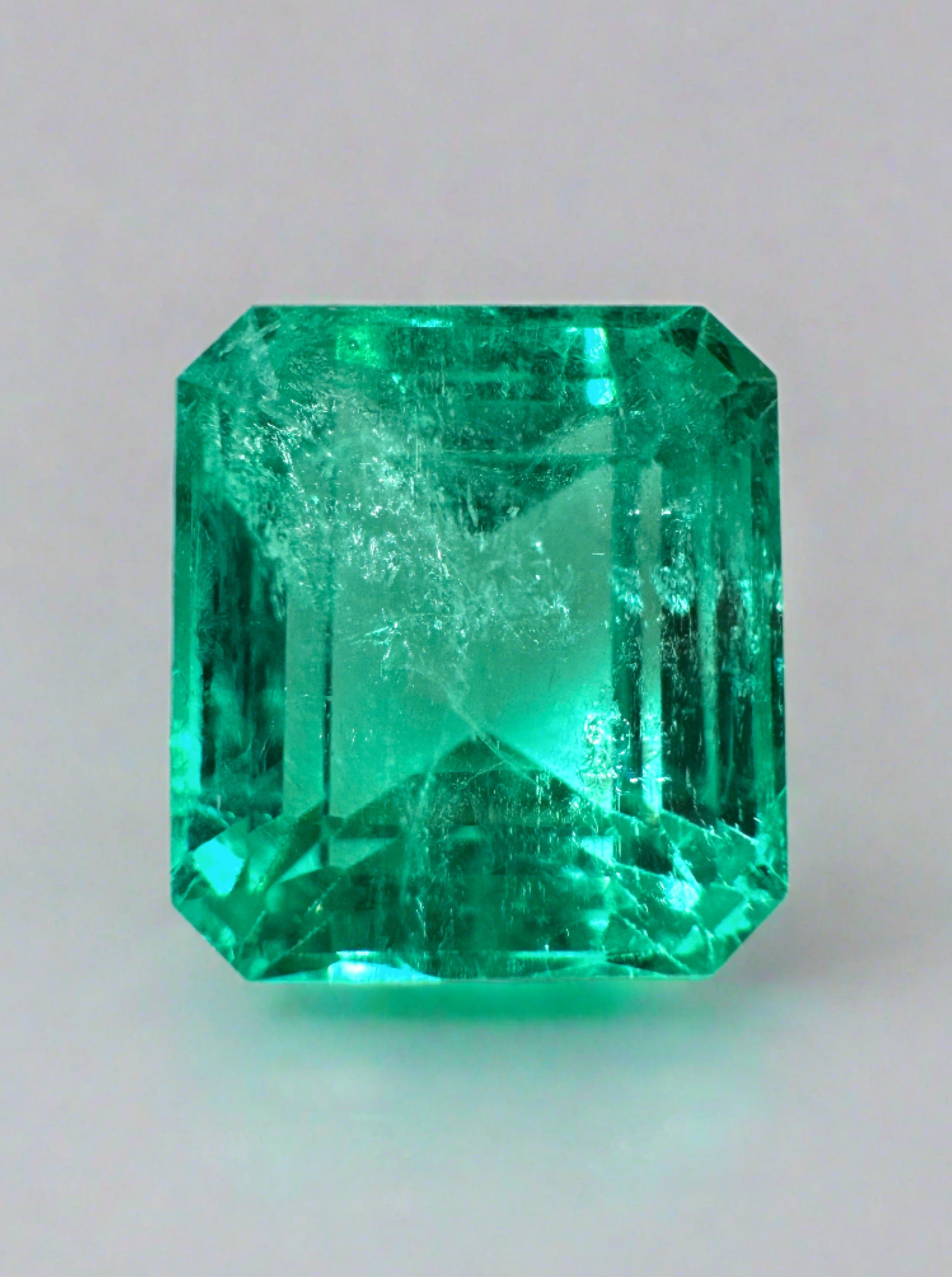 5.98 Carat 10x9mm AAA Colombian Emerald - Natural Loose Green Emerald Cut Gemstone for Jewelry Making, Engagement Rings & Fine Collections