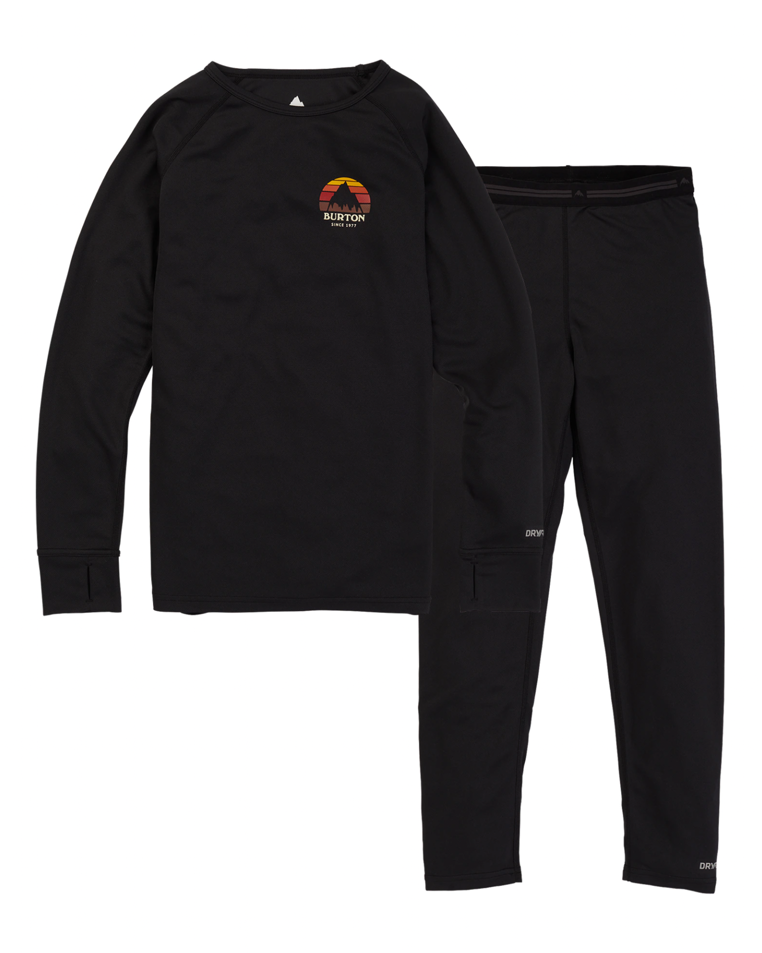 Burton Kids Lightweight 1st Base Layer Set - Thermal Underwear for Boys & Girls - Moisture Wicking Winter Clothes for Skiing, Snowboarding & Outdoor Activities