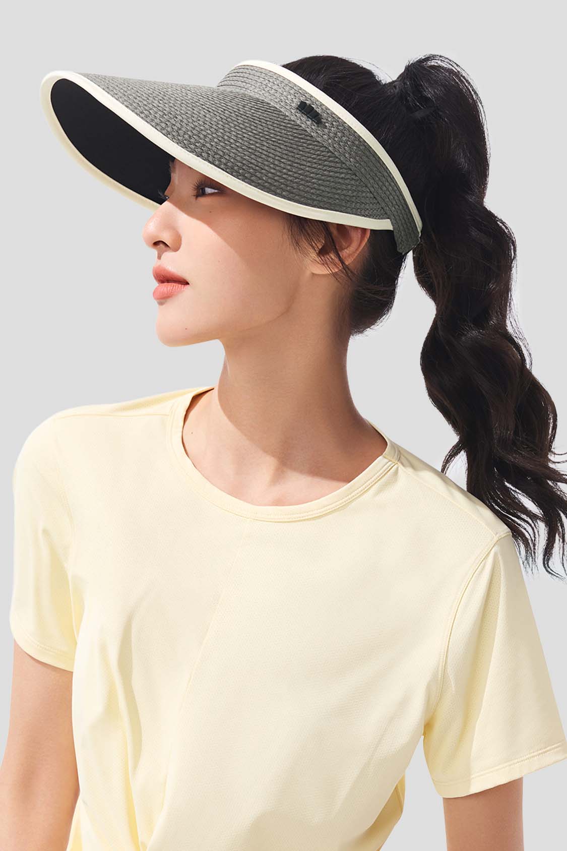 Guji Wide Brim Women's Sun Visor Hat UPF50+ for Outdoor Activities - Beach, Golf, Hiking & Gardening (BM569)