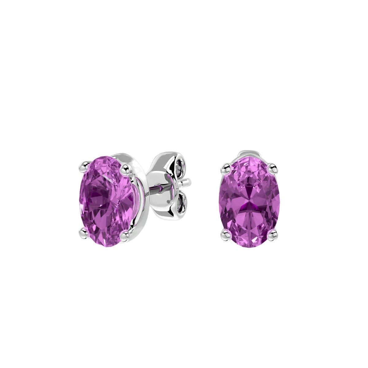 2/3 Carat Oval Stud Earrings for Women - 14k Gold Push Back Birthstone Jewelry | Elegant Gemstone Earrings for Everyday Wear, Gift & Special Occasions | by VVS Gems
