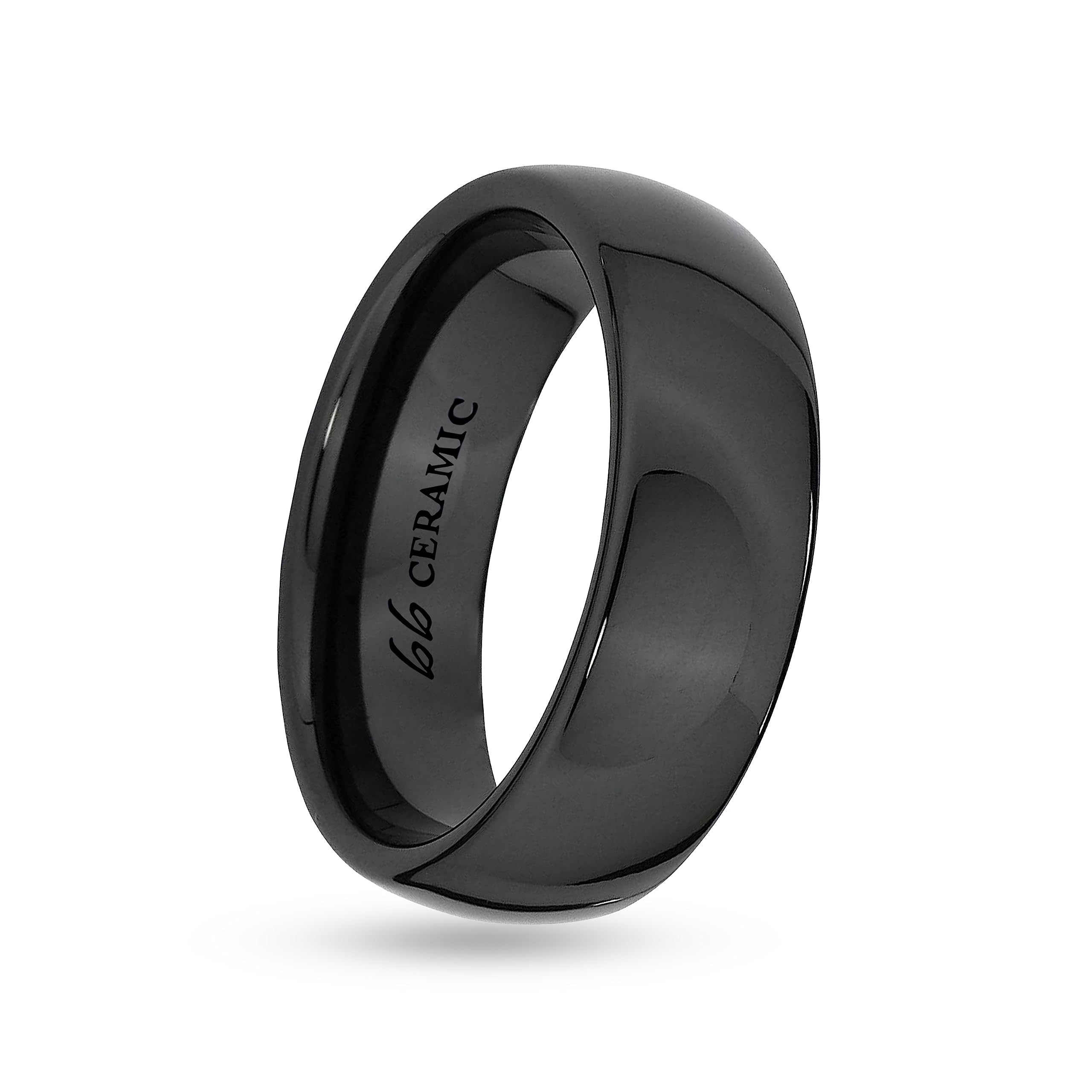 Boston Bay Diamonds Black Ceramic Unisex Comfort Fit Wedding Band & Fashion Ring for Men & Women - 6mm, 7mm, 8mm Width Options - Perfect for Weddings, Anniversaries & Everyday Wear