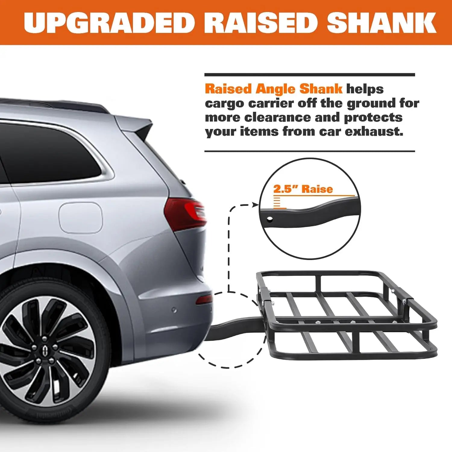 WEIZE 53x19 Inches Heavy Duty Hitch Cargo Carrier for SUV & Truck - 500LB Capacity with Waterproof Bag, Cargo Net, Tie Down Straps & Tightener - Powder Coated Steel for Durability - Easy Installation for Camping, Road Trips & Outdoor Adventures