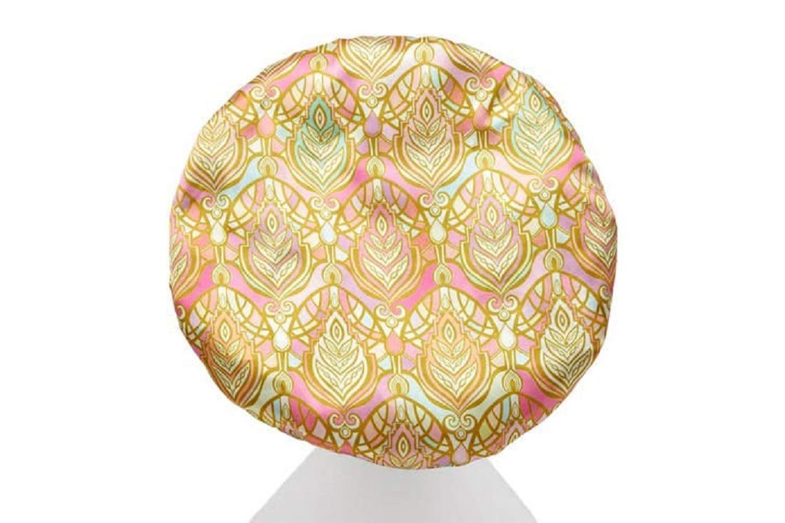 JAAP Reusable Printed Shower Cap with Elastic Band - 3 Pack Waterproof Bath Caps for Women & Men - Perfect for Home, Salon, Spa, Hair Treatment & Beauty Parlor Use