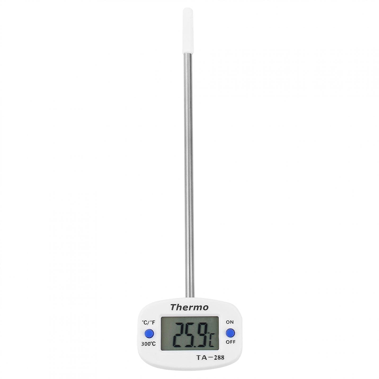 Digital Food Thermometer Probe - Lightweight Stainless Steel Kitchen Thermometer with Large LCD Display for Cooking, BBQ, Grilling & Milk Temperature Testing - Perfect for Home Chefs and Outdoor Cooking