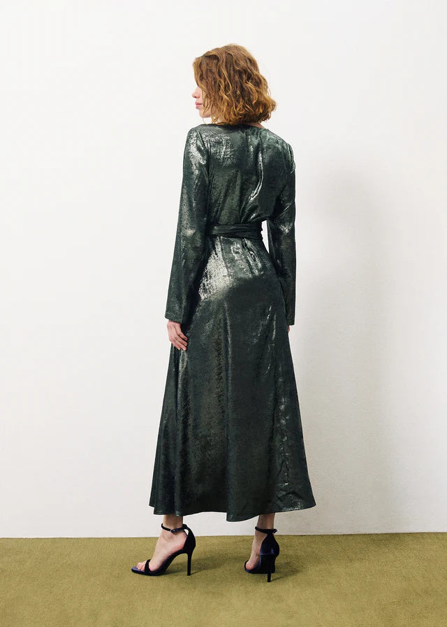 Elegant Clarine Long Dress in Green - Perfect for Weddings, Parties & Formal Events