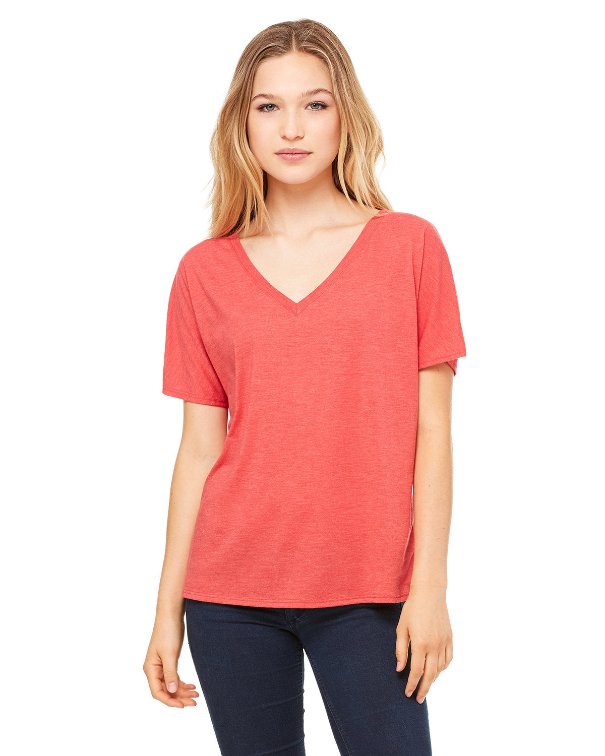 Bella + Canvas 8815 Women's Slouchy V-Neck T-Shirt - Soft Cotton Relaxed Fit Tee for Casual Wear, Lounge & Everyday Outfits