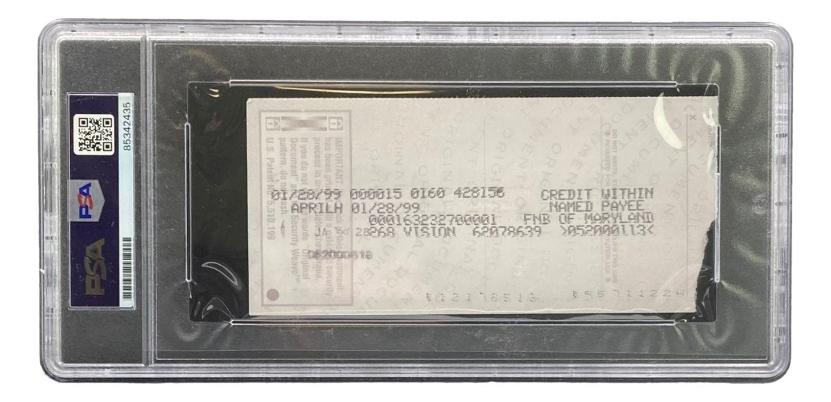 Johnny Unitas Baltimore Colts Autographed Signed Bank Check #5527 PSA/DNA Certified - Rare NFL Memorabilia for Collectors & Sports Fans Display