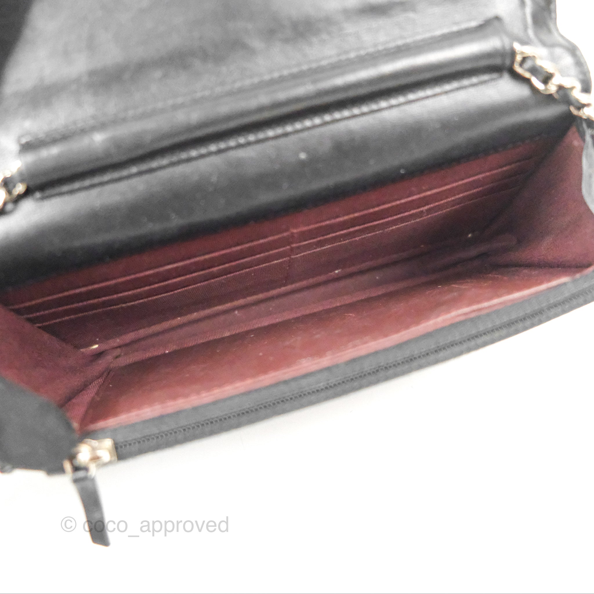 Chanel Classic Chevron Wallet on Chain WOC - Black Lambskin Leather with Silver Hardware | Crossbody Bag for Women, Perfect for Evening Events & Daily Use