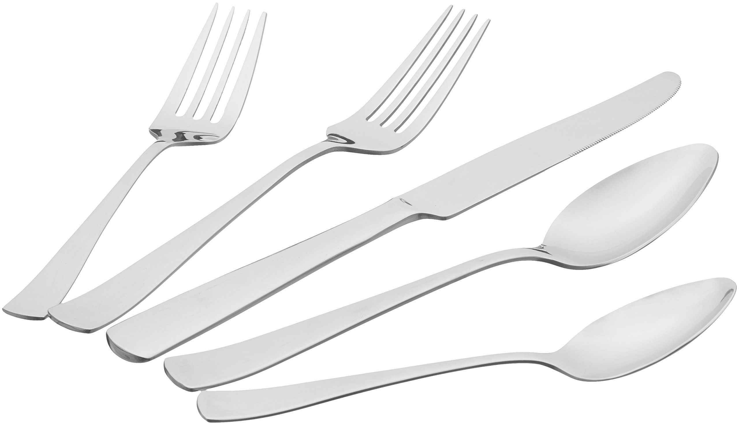 Amazon Basics 18-Piece Dinnerware Set - 6 Plates, 6 Bowls, 6 Dishes for Complete Table Setting (Service for 6, White) | Perfect for Family Dinners, Parties & Everyday Use    Amazon Basics 20-Piece Stainless Steel Flatware Set - 5-Piece Place Settings for 4 (Knives, Forks, Spoons) | Ideal for Restaurants, Catering & Home Dining