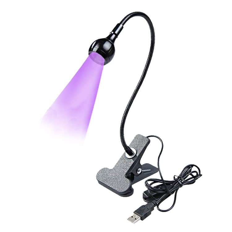 3W LED UV Ultraviolet Phone Glue Curing Lamp - Portable UV Nail Lamp for Gel Nails & Mobile Repair - Flexible Clamp Desk Light with Plug & Play (Black) - Perfect for DIY Nail Art & Phone Screen Repair at Home or Salon